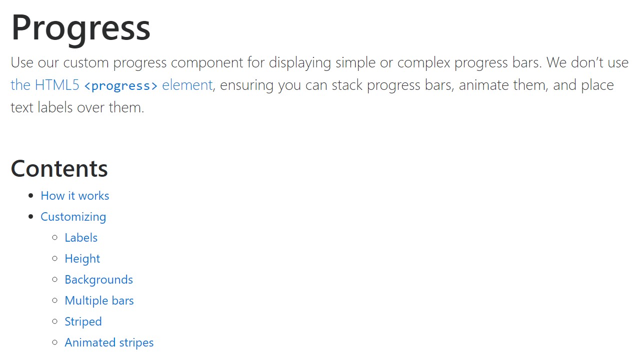 Bootstrap progress bar  formal  information