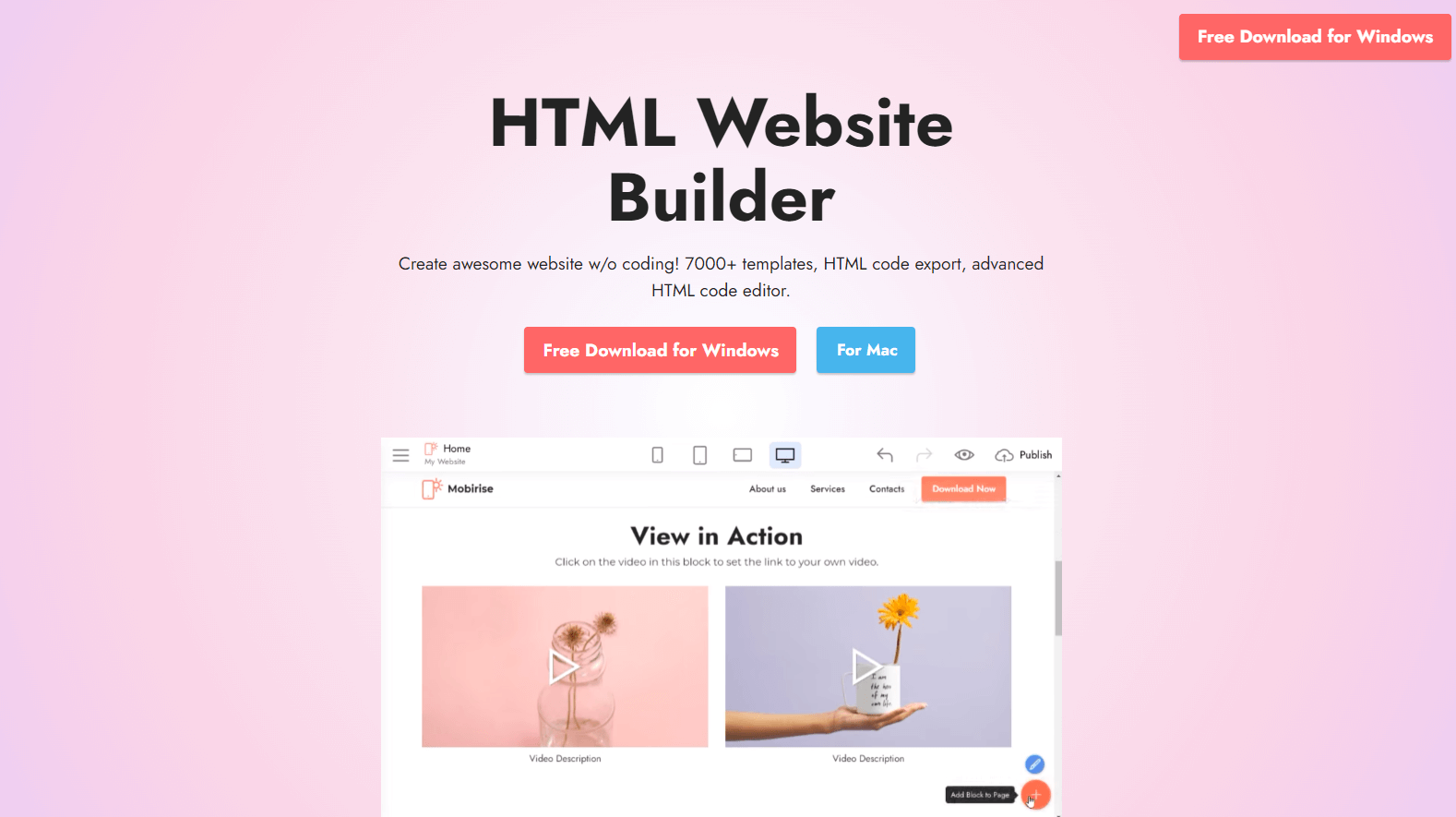  HTML Website Builder Free